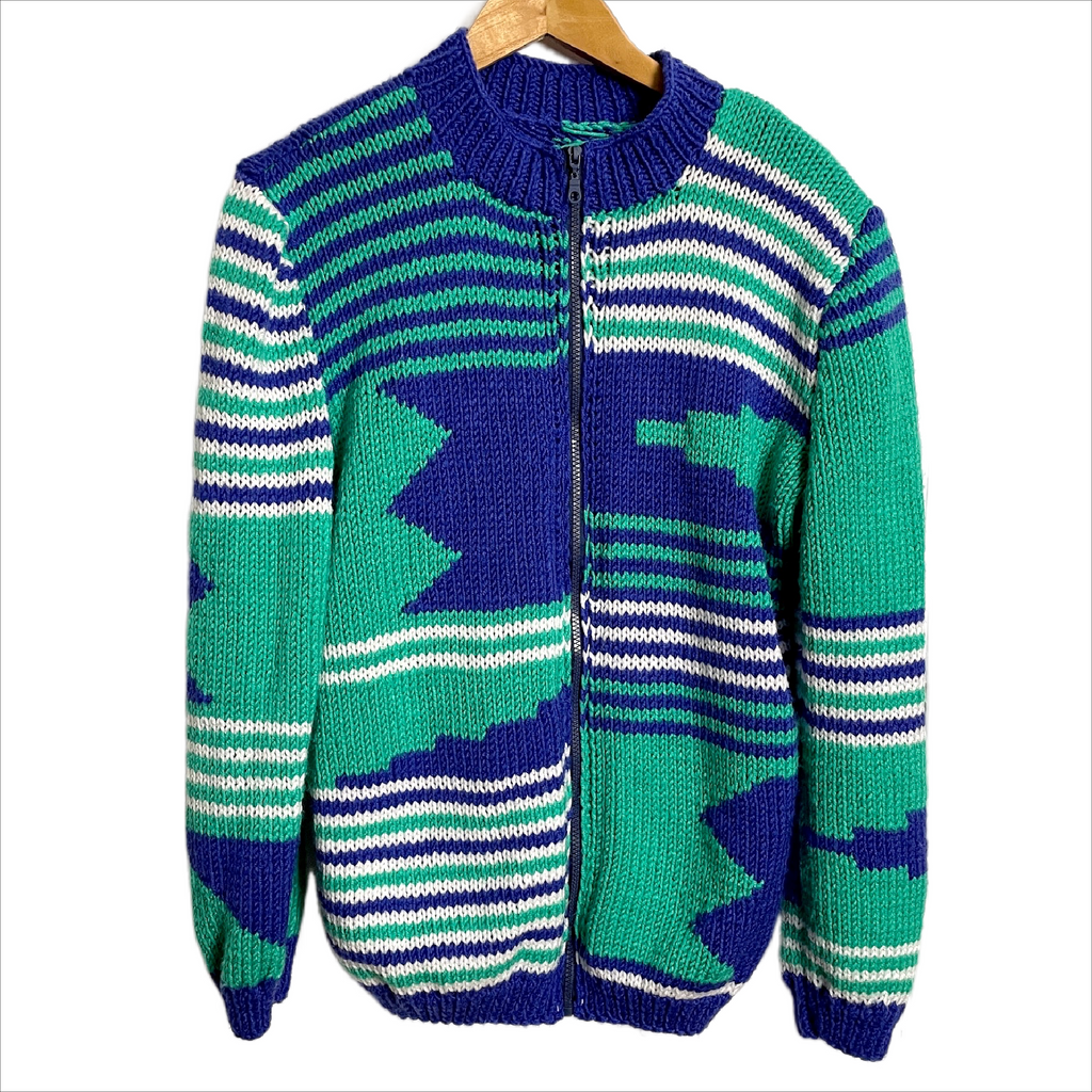 1980s vintage sweater jacket with zip front - unisex M-L - NextStage Vintage