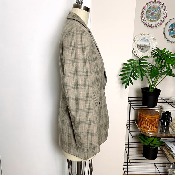 Jaeger wool cashmere plaid blazer - 1990s vintage - size 8 - NextStage Vintage