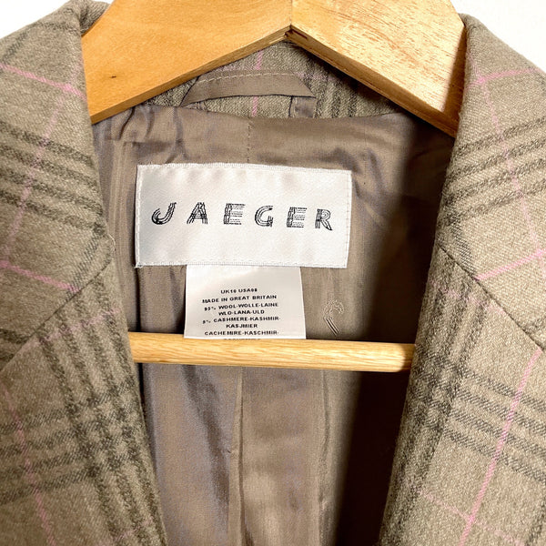 Jaeger wool cashmere plaid blazer - 1990s vintage - size 8 - NextStage Vintage