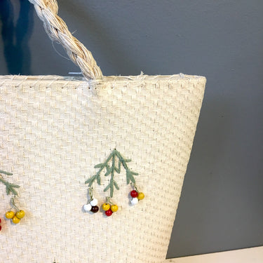 Woven raffia or flax beach tote bag - made in Japan - 1960s vintage - NextStage Vintage