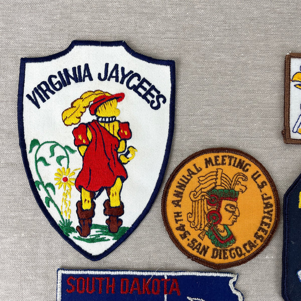 1970s Jaycees convention patches - lot of 9 - unused - NextStage Vintage