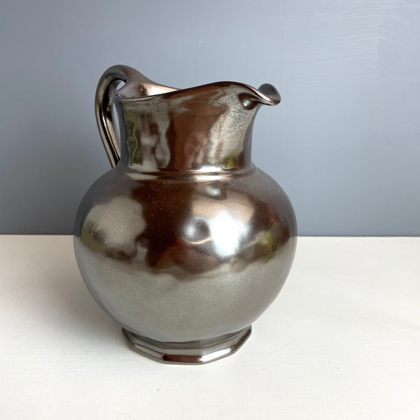 Juliska pewter stoneware pitcher - 8" size - fine pottery - NextStage Vintage