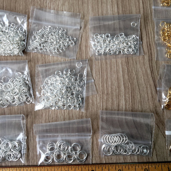 Jump ring assortment - 298 grams - plated, silver and gold - destash lot - NextStage Vintage