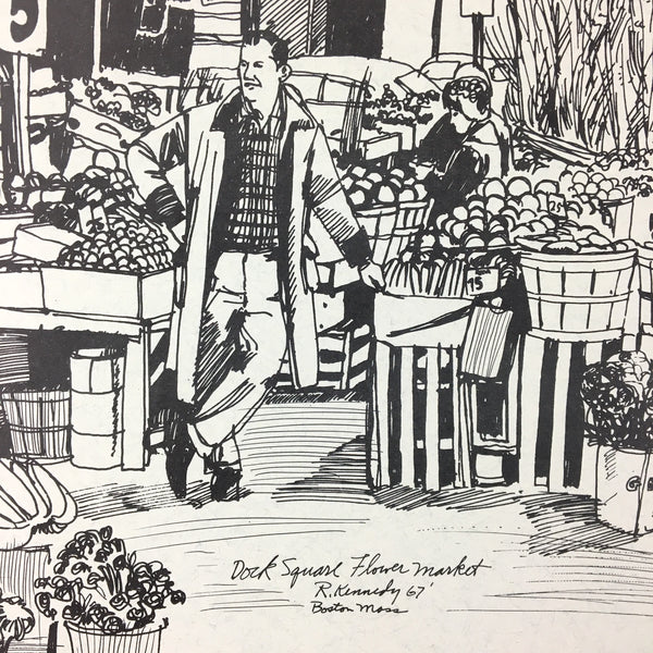 Dock Square Flower Market - Boston - print by R. Kennedy - 1967 - NextStage Vintage