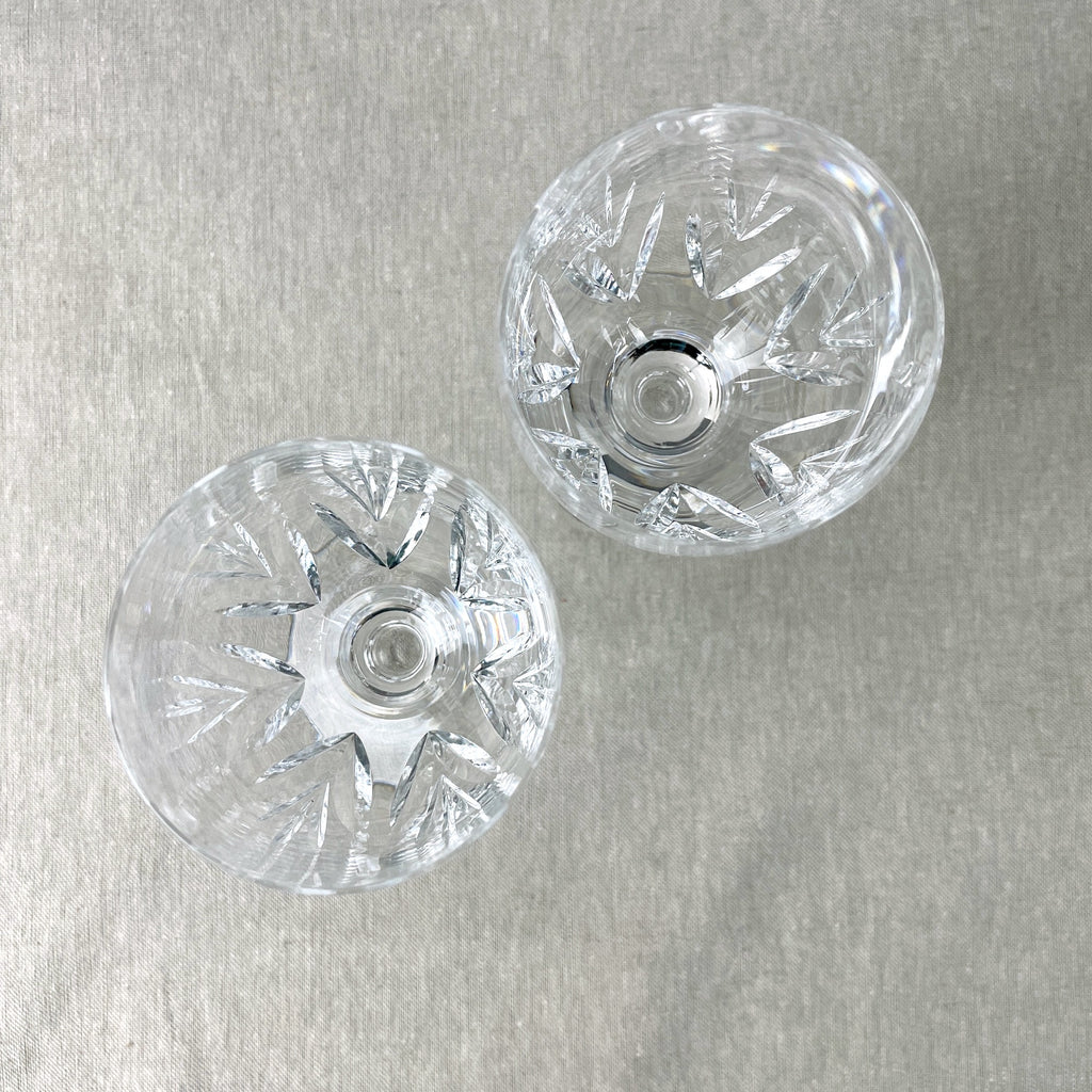 Stuart Kent crystal wine glasses - set of 2 - 1960s, 1970s vintage