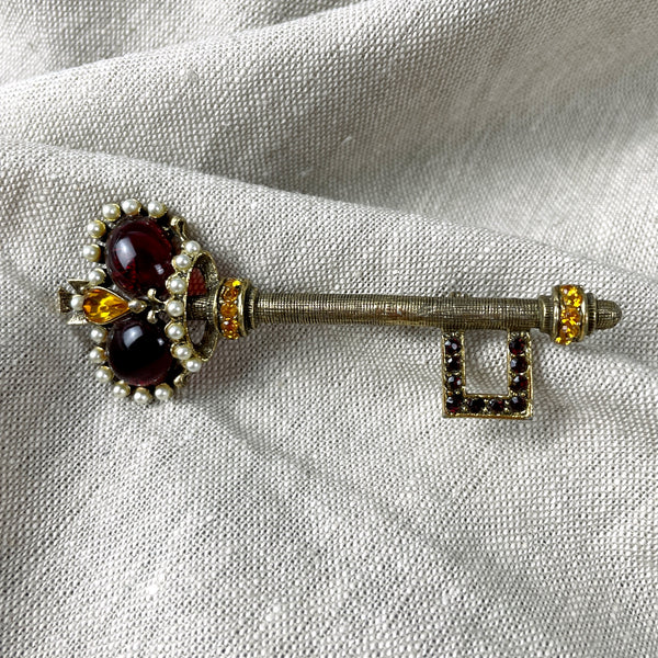 Rare Weiss crown key brooch - 1960s vintage - NextStage Vintage