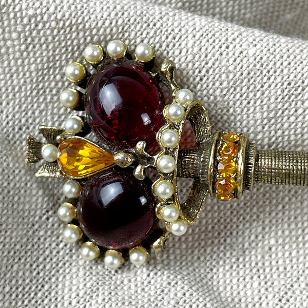 Rare Weiss crown key brooch - 1960s vintage - NextStage Vintage