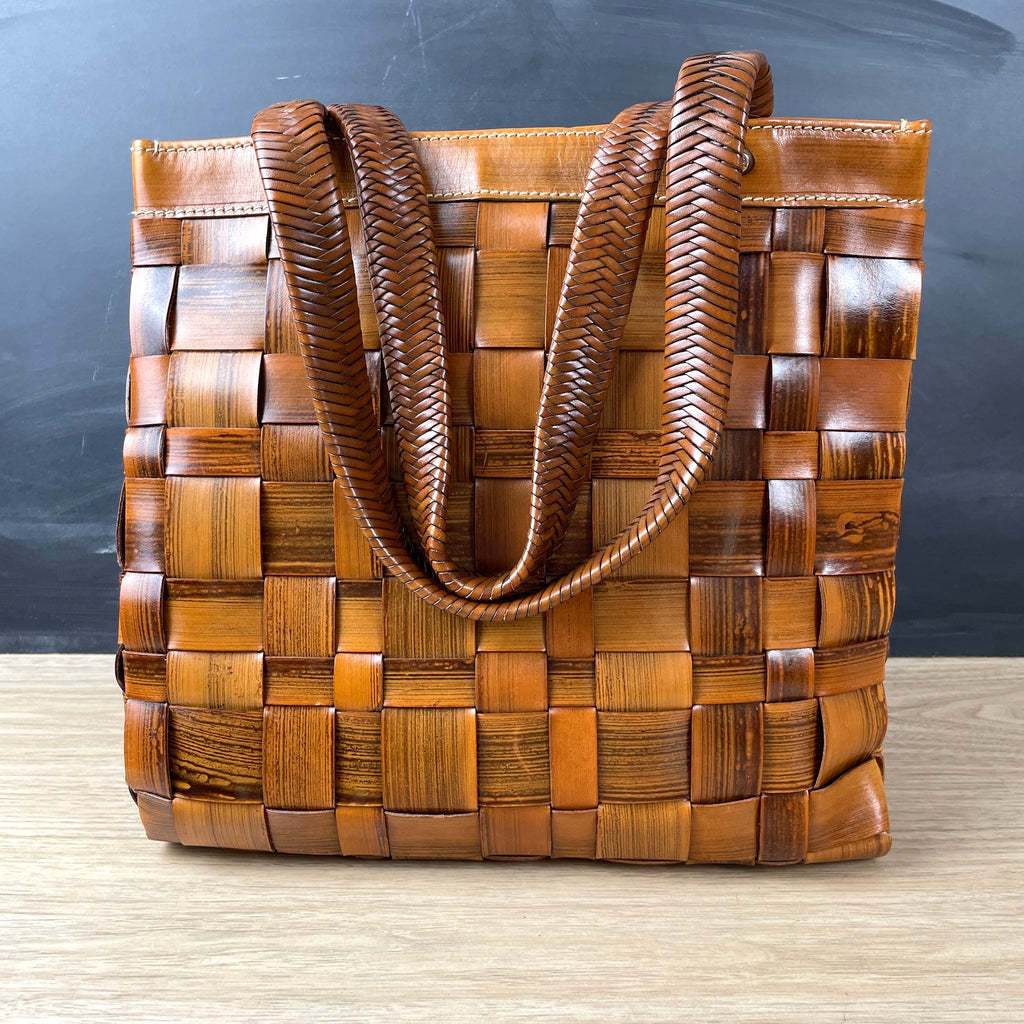 Barry Kieselstein-Cord woven leather tote - new with Neiman-Marcus tag -  1991 vintage