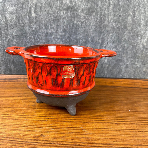 KK Danmark orange dip pot - made in Denmark - NWT - 1960s vintage - NextStage Vintage