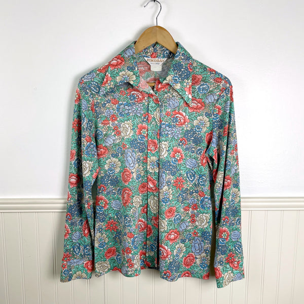 1970s Kokobay floral long sleeve shirt - size medium - NextStage Vintage