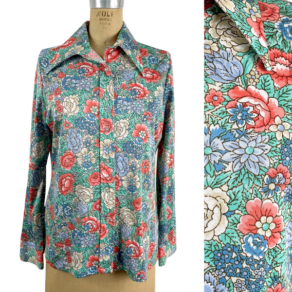 1970s Kokobay floral long sleeve shirt - size medium - NextStage Vintage