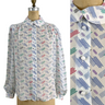1980s vintage Lady Arrow dress blouse - sheer print - size medium - NextStage Vintage