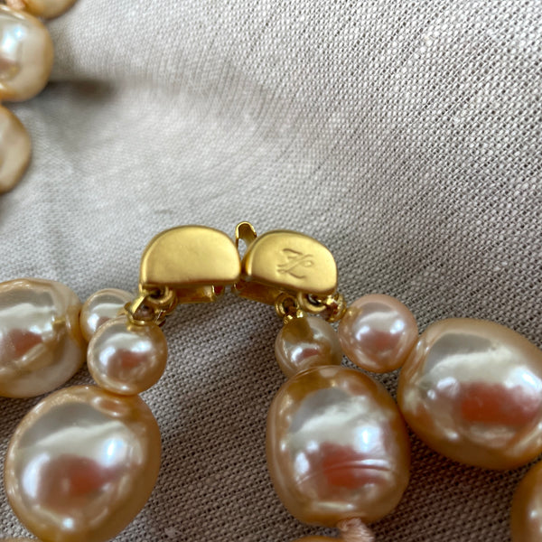 Karl Lagerfeld necklace and bracelet set - vintage baroque champagne pearls - NextStage Vintage