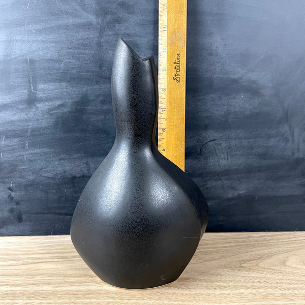 Michael Lambert black matte asymmetrical vase - 1990s vintage - NextStage Vintage