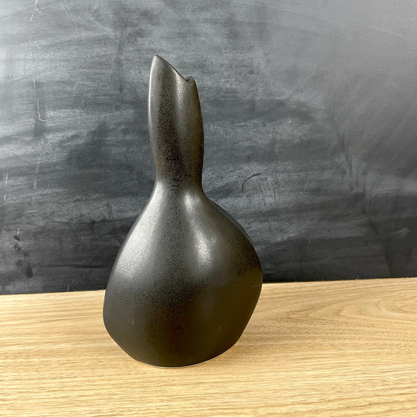 Michael Lambert black matte asymmetrical vase - 1990s vintage - NextStage Vintage