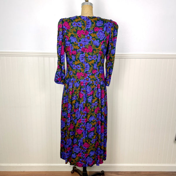 Vintage 1980s floral print dress by Lanz - size med - large - NextStage Vintage