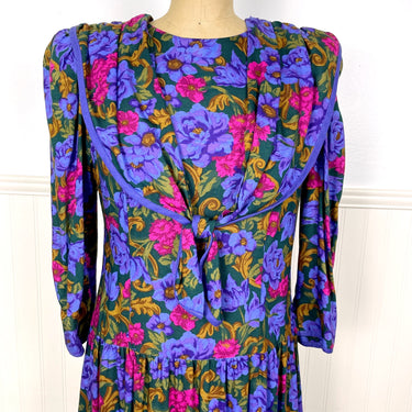 Vintage 1980s floral print dress by Lanz - size med - large - NextStage Vintage