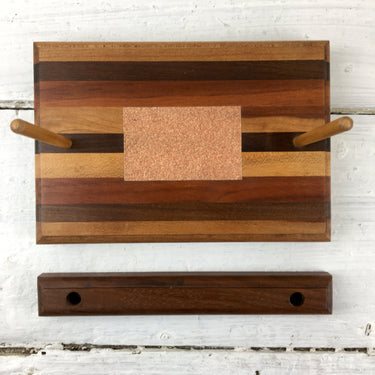 Fine wood laminated napkin holder - large size - handmade vintage - NextStage Vintage