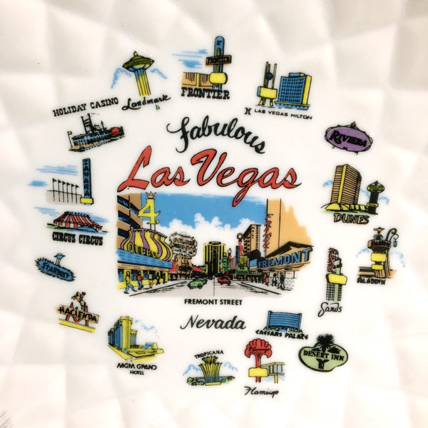 Fabulous Las Vegas souvenir plate - casinos of the past - pre 1990s vintage - NextStage Vintage