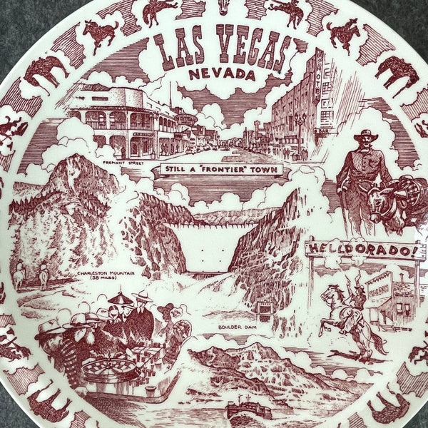 Las Vegas Nevada transferware souvenir plate - Vernon Kilns - collectible USA plate - NextStage Vintage