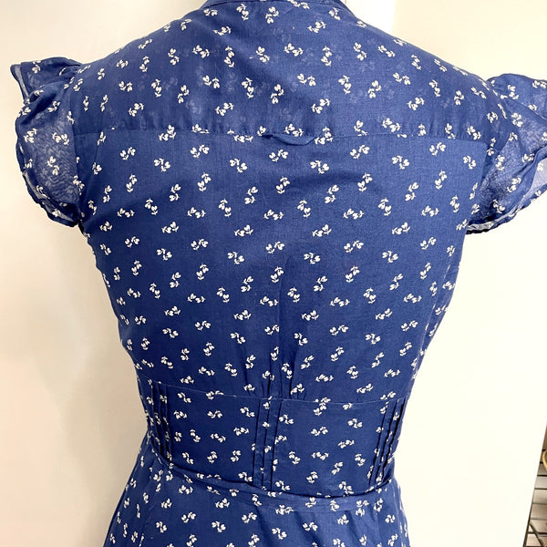 Laura Ashley blue floral dress - size 8 - NextStage Vintage