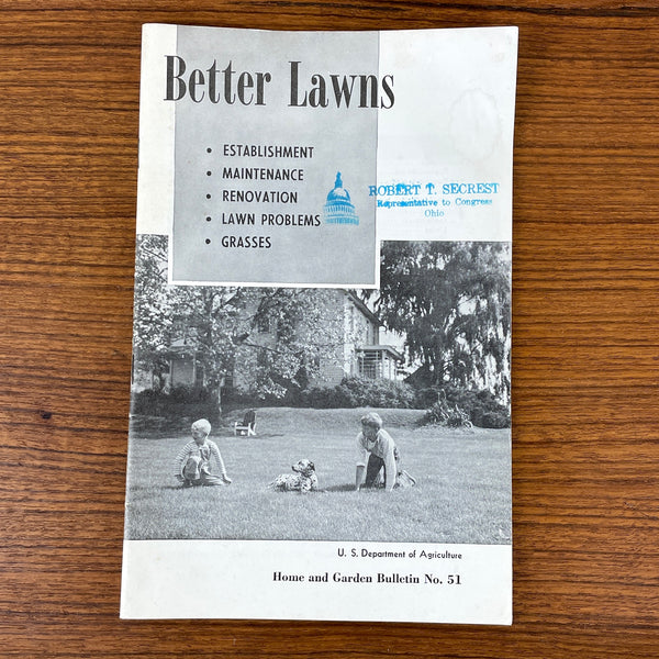 Better Lawns - 1964 USDA Home and Garden Bulletin No. 51 - NextStage Vintage