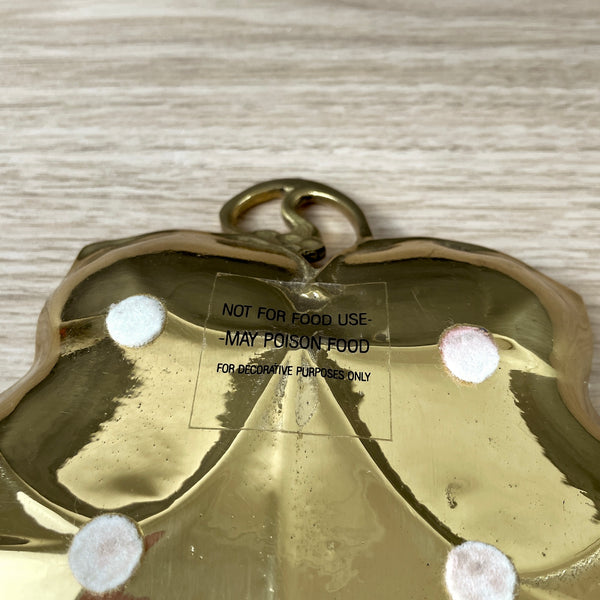 Brass ivy leaf trinket dish - vintage 1980s brass decor - NextStage Vintage