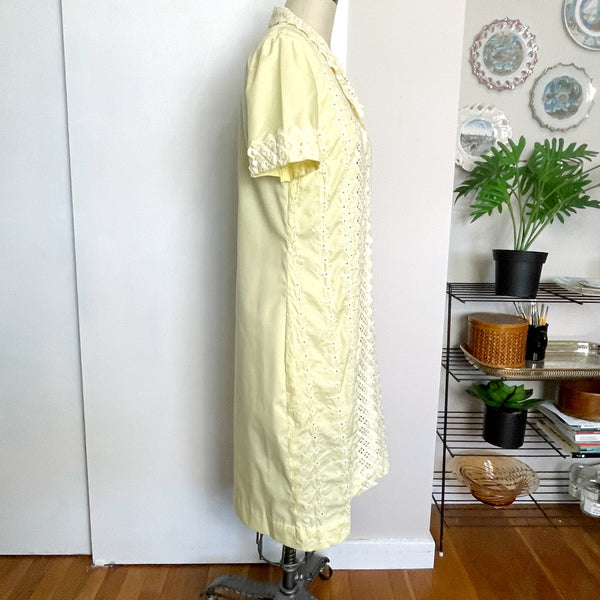 1960s Lee Mar of California pastel yellow dress - size medium - NextStage Vintage