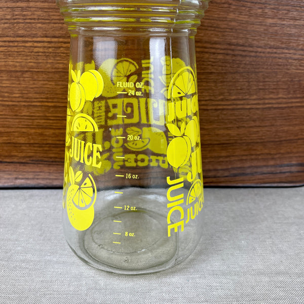 Yellow printed graphics juice bottle - 1970s vintage - NextStage Vintage