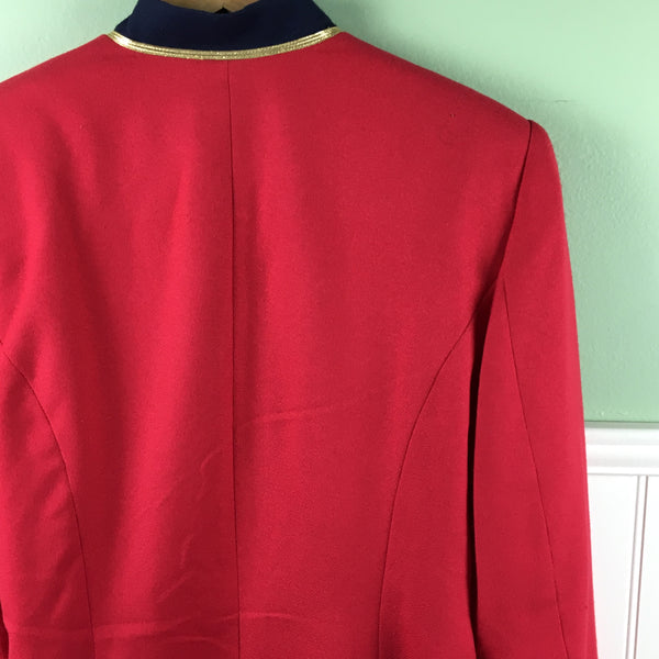 Leslie Fay uniform jacket - cherry red and navy - large - 1970s vintage - NextStage Vintage