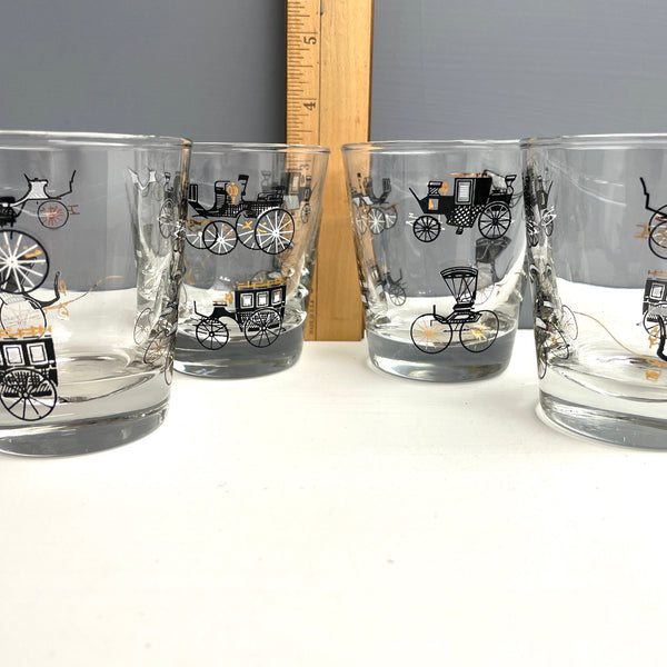 Libbey Curio Carriage rocks glasses - set of 4 - 1950s vintage - NextStage Vintage