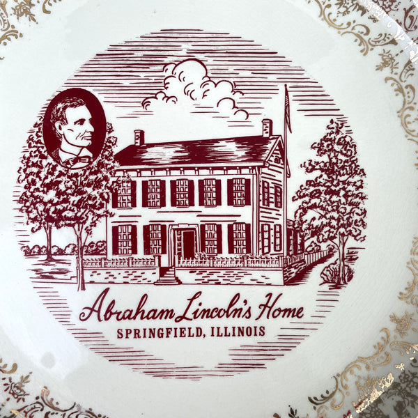 Abraham Lincoln's Home Springfield, IL souvenir plate - vintage wall decor - NextStage Vintage