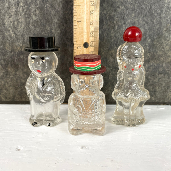 Lioret figural perfume bottles - dog, man, Betty Boop - 1940s vintage - NextStage Vintage