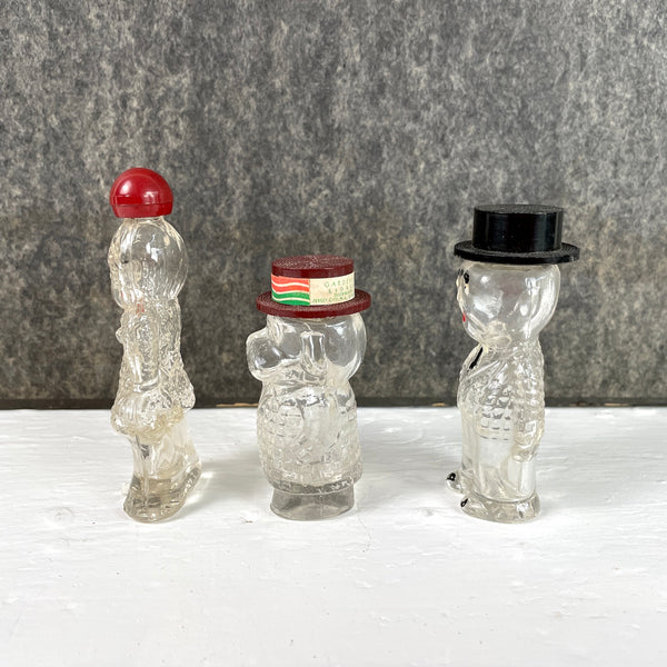 Lioret figural perfume bottles - dog, man, Betty Boop - 1940s vintage - NextStage Vintage