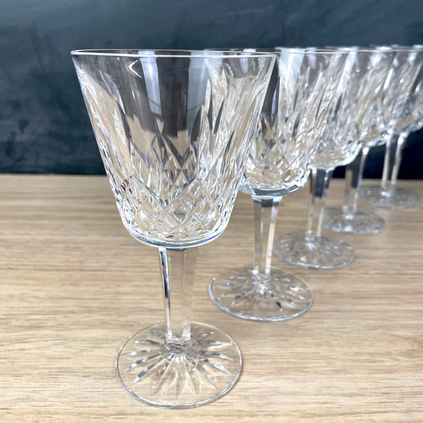 Waterford Lismore claret wine glasses - set of 5 - 5 7/8" tall - NextStage Vintage