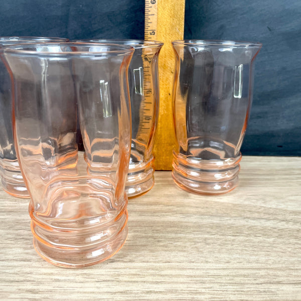 MacBeth-Evans optic rib tumblers - set of 4 - 1930s vintage - NextStage Vintage