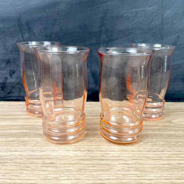 MacBeth-Evans optic rib tumblers - set of 4 - 1930s vintage - NextStage Vintage