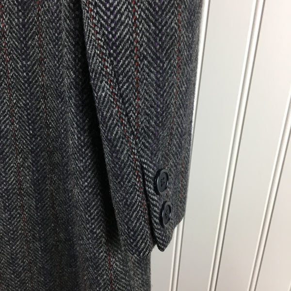 Herringbone tweed chesterfield coat - Montello by Mackintosh - medium petite - 1980s vintage - NextStage Vintage
