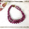 Magenta double strand beaded necklace - 1960s vintage costume jewelry - NextStage Vintage