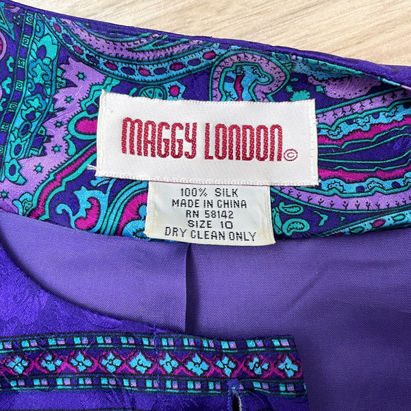 Maggy London two piece silk outfit - size medium - 1980s vintage - NextStage Vintage