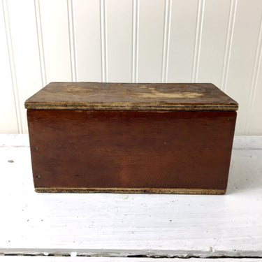 Wooden made-do box from the 1920s - handmade from a cheese box - NextStage Vintage