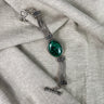 Sterling and malachite bracelet - vintage silver jewelry - NextStage Vintage