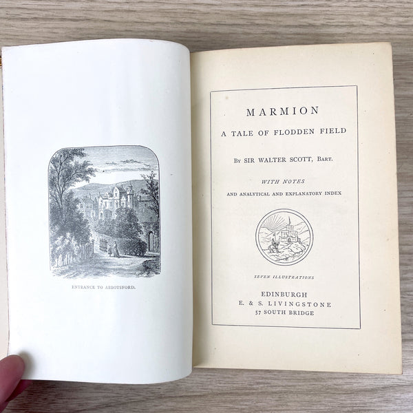 Marmion: A Tale of Flodden Field - Sir Walter Scott - antique leather hardcover - NextStage Vintage