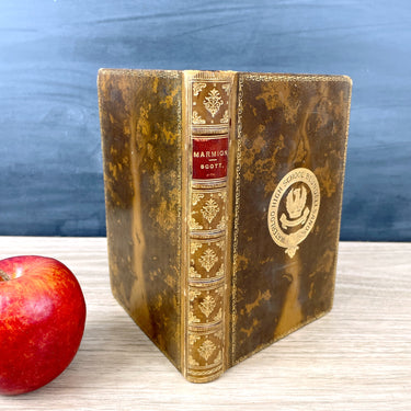 Marmion: A Tale of Flodden Field - Sir Walter Scott - antique leather hardcover - NextStage Vintage