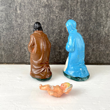 Nativity Mary, Joseph and Baby Jesus - vintage chalkware figures - NextStage Vintage