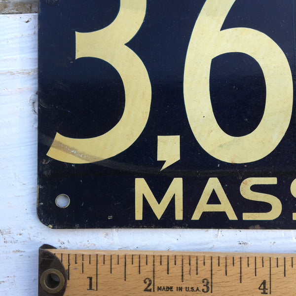 1917 Massachusetts automobile license plate - number 3606 - NextStage Vintage