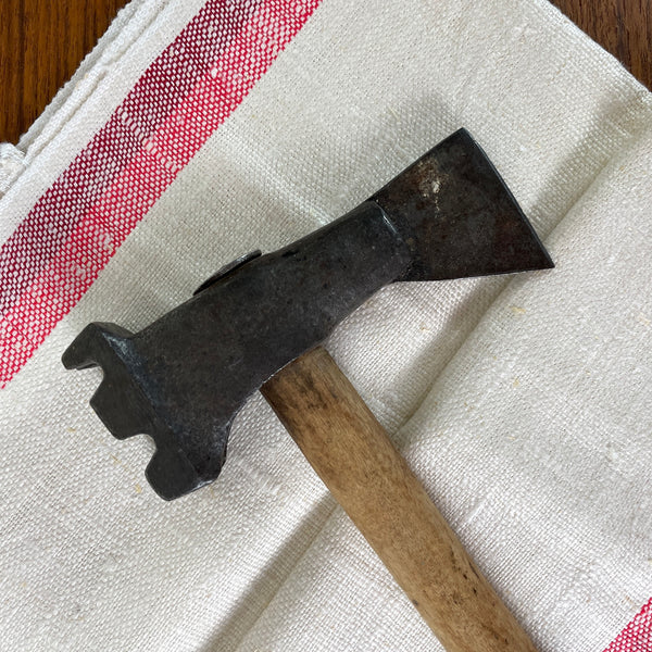 Cast iron meat tenderizer and hatchet - antique kitchen utensil - NextStage Vintage