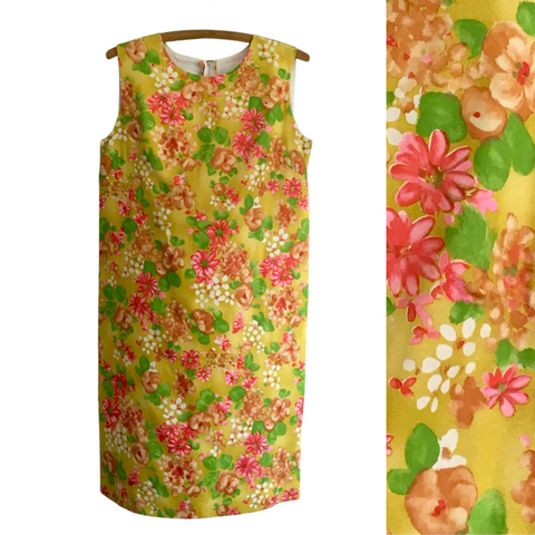 Miami Originals sleeveless A-line shift - size small - 1960s vintage floral dress - NextStage Vintage