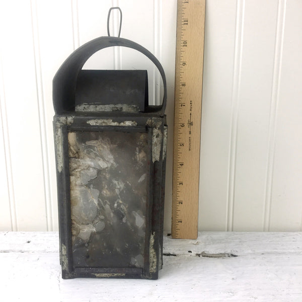 Antique tin and mica panel candle lantern - antique lighting - NextStage Vintage