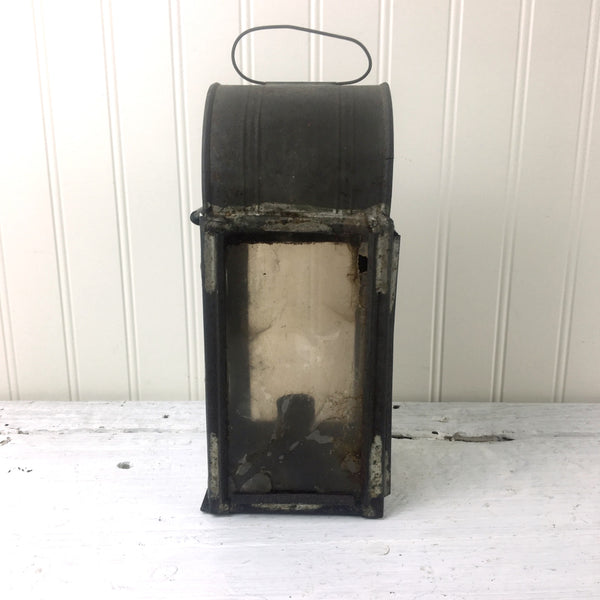 Antique tin and mica panel candle lantern - antique lighting - NextStage Vintage